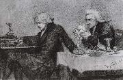 Mikhail Vrubel Salieri Pouring Poison Into Mozart's Glass oil painting
